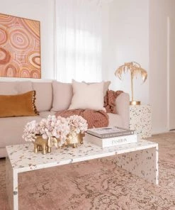 Miss Amara All Rugs Sahara Turkish Style Pink Distressed Medallion Rug