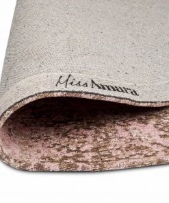 Miss Amara Sahara Turkish Style Pink Distressed Medallion Round Rug All Rugs