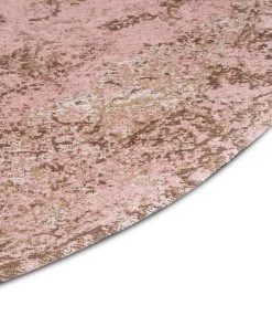 Miss Amara Sahara Turkish Style Pink Distressed Medallion Round Rug All Rugs