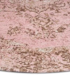 Miss Amara Sahara Turkish Style Pink Distressed Medallion Round Rug All Rugs