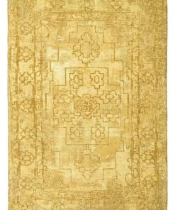Miss Amara Sariah Mustard Yellow And Beige Distressed Rug All Rugs