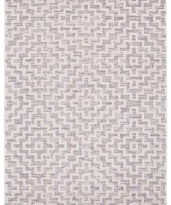 Miss Amara All Rugs Sarita Ivory And Grey Geometric Textured Rug