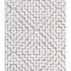 Miss Amara Sarita Ivory And Grey Geometric Textured Runner Rug All Rugs