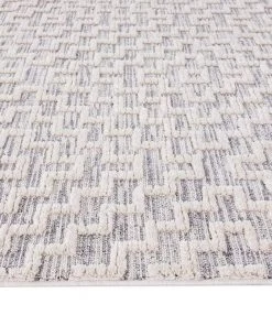 Miss Amara All Rugs Sarita Ivory And Grey Geometric Textured Rug