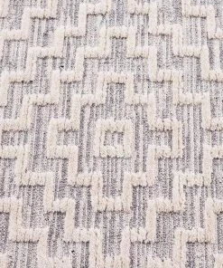 Miss Amara All Rugs Sarita Ivory And Grey Geometric Textured Rug