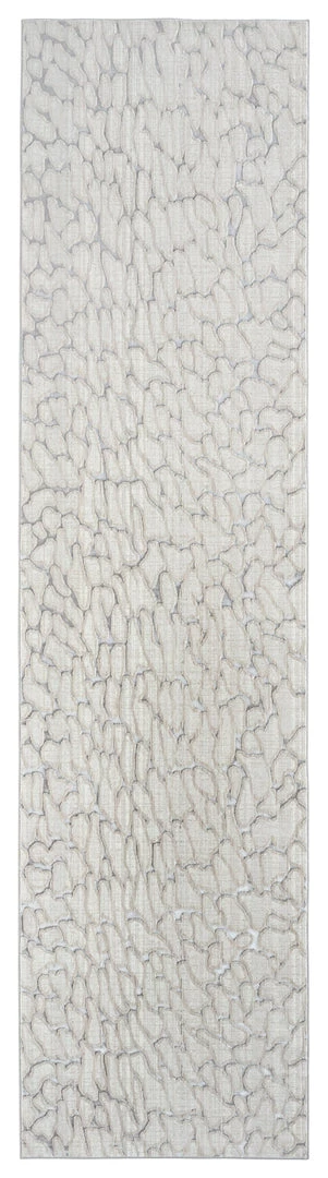 Miss Amara Sasha Ivory Cream And Grey Abstract Transitional Runner Rug