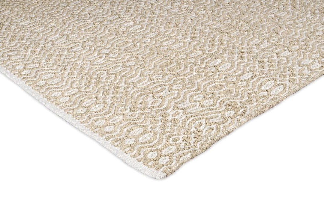 Miss Amara All Rugs Saskia Beige And Ivory Indoor Outdoor PET Runner Rug