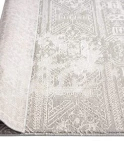 Miss Amara Satine Grey And Ivory Distressed Floral Tribal Rug All Rugs
