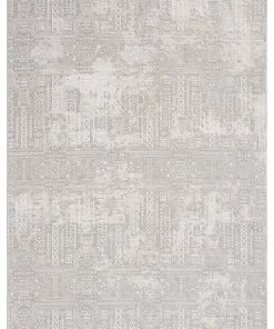 Miss Amara Satine Grey And Ivory Distressed Floral Tribal Rug All Rugs