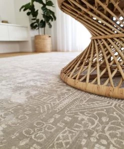 Miss Amara Satine Grey And Ivory Distressed Floral Tribal Rug All Rugs