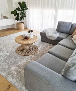 Miss Amara Satine Grey And Ivory Distressed Floral Tribal Rug All Rugs