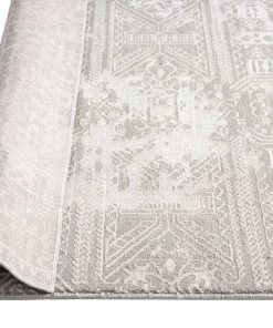 Miss Amara Satine Grey And Ivory Distressed Floral Tribal Runner Rug All Rugs