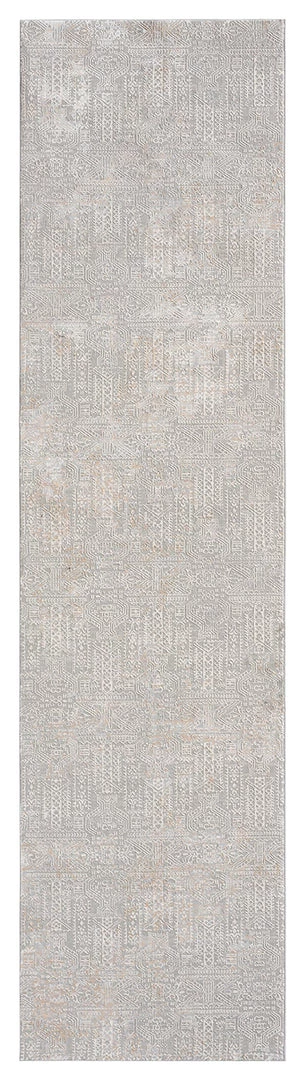 Miss Amara Satine Grey And Ivory Distressed Floral Tribal Runner Rug All Rugs