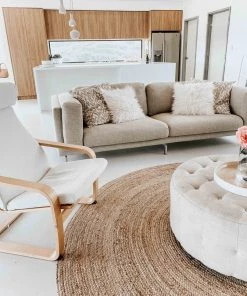 Miss Amara Sayulita Natural Hand-Braided Round Jute Rug