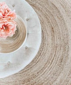 Miss Amara Sayulita Natural Hand-Braided Round Jute Rug