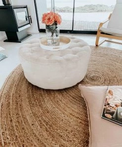 Miss Amara Sayulita Natural Hand-Braided Round Jute Rug