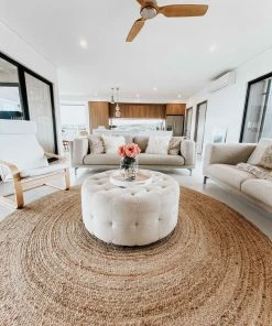 Miss Amara Sayulita Natural Hand-Braided Round Jute Rug