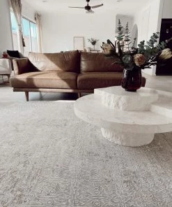 Miss Amara Seda Cream Ivory And Grey Traditional Floral Rug All Rugs