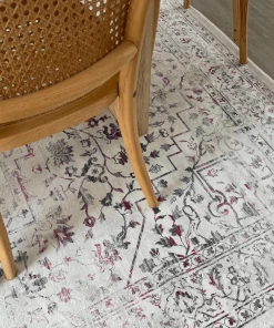 Miss Amara All Rugs Selita Purple And Grey Distressed Transitional Rug