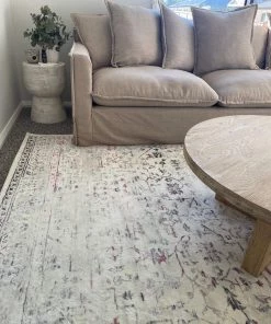 Miss Amara All Rugs Selita Purple And Grey Distressed Transitional Rug