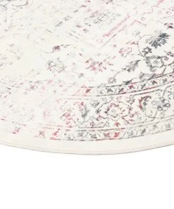 Miss Amara Selita Purple And Grey Distressed Transitional Round Rug All Rugs