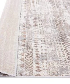 Miss Amara Selma Brown Grey And Ivory Distressed Tribal Rug