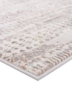 Miss Amara Selma Brown Grey And Ivory Distressed Tribal Runner Rug