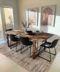 Miss Amara Selma Brown Grey And Ivory Distressed Tribal Rug