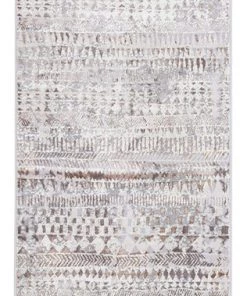 Miss Amara Selma Brown Grey And Ivory Distressed Tribal Runner Rug