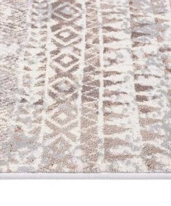 Miss Amara Selma Brown Grey And Ivory Distressed Tribal Rug