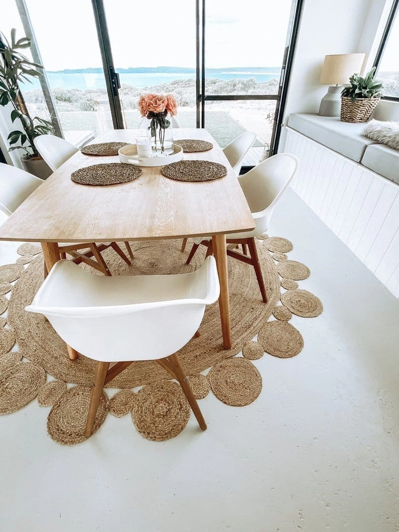 Miss Amara Shani Hand Made Circle Play Jute Rug All Rugs