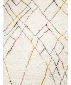Miss Amara All Rugs Sherry Pastel Multi-Colour Abstract Tribal Shag Rug