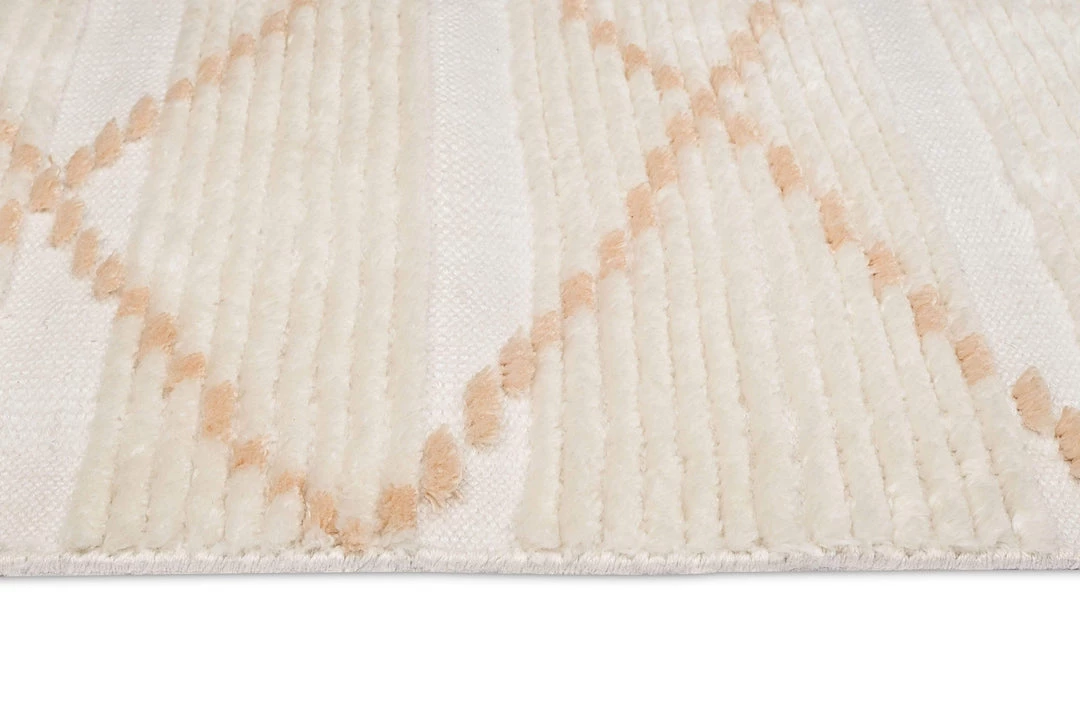 Miss Amara Shona Ivory And Peach Tribal PET Rug All Rugs