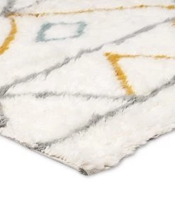 Miss Amara Sibella Pastel Multi-Colour Diamond Tribal Shag Rug