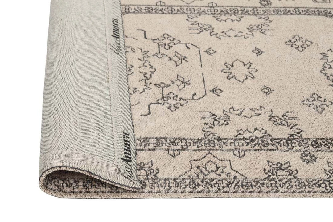 Miss Amara All Rugs Sienna Beige And Black Scandi Print Runner Rug