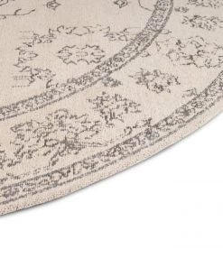 Miss Amara Sienna Beige And Black Scandi Print Round Rug