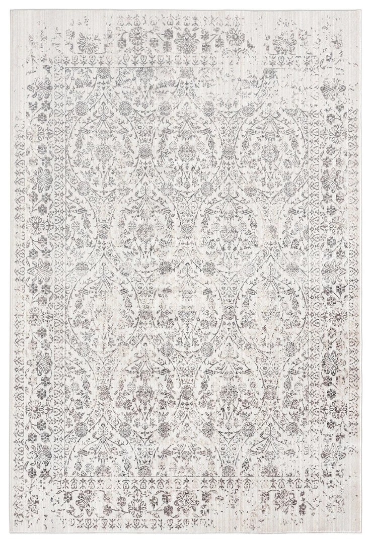 Miss Amara All Rugs Simran Cream Brown And Silver Traditional Floral Rug