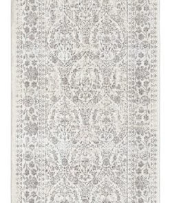 Miss Amara Simran Cream Brown And Silver Traditional Floral Runner Rug