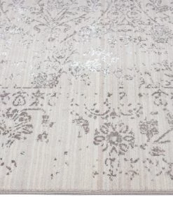 Miss Amara All Rugs Simran Cream Brown And Silver Traditional Floral Rug