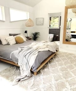 Miss Amara Simrika Cream And Ivory Berber Wool Shag Rug All Rugs