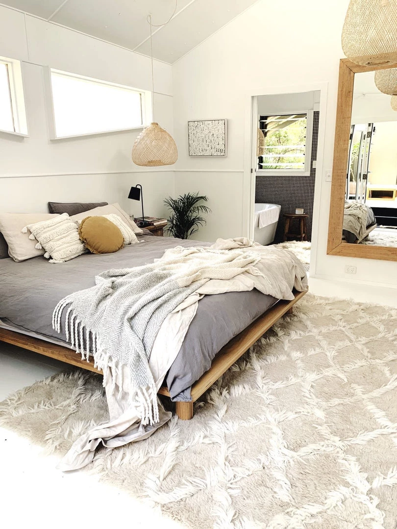 Miss Amara Simrika Cream And Ivory Berber Wool Shag Rug All Rugs