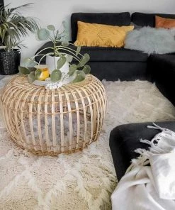 Miss Amara Simrika Cream And Ivory Berber Wool Shag Rug All Rugs