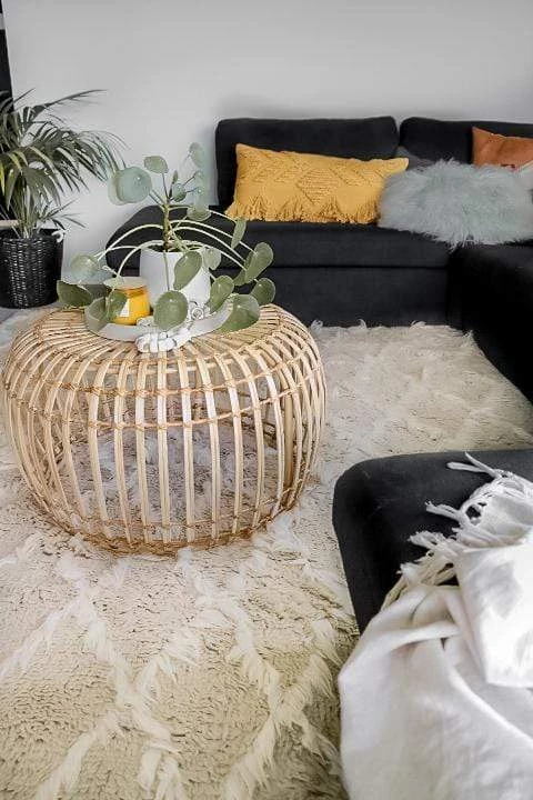 Miss Amara Simrika Cream And Ivory Berber Wool Shag Rug All Rugs