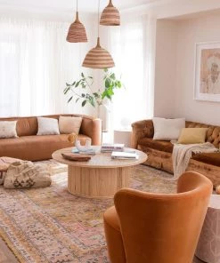 Miss Amara Sissa Mustard And Peach Floral Distressed Rug