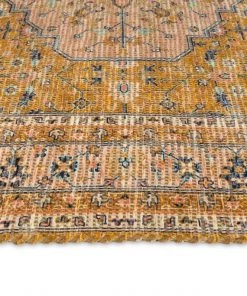 Miss Amara Sissa Mustard And Peach Floral Distressed Rug
