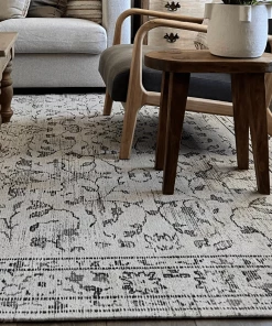 Miss Amara All Rugs Sonia Beige And Grey Floral Pattern Rug