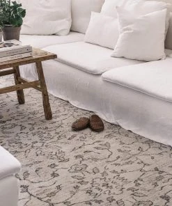 Miss Amara All Rugs Sonia Beige And Grey Floral Pattern Rug