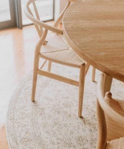 Miss Amara All Rugs Moselle Beige And Brown Floral Distressed Round Rug