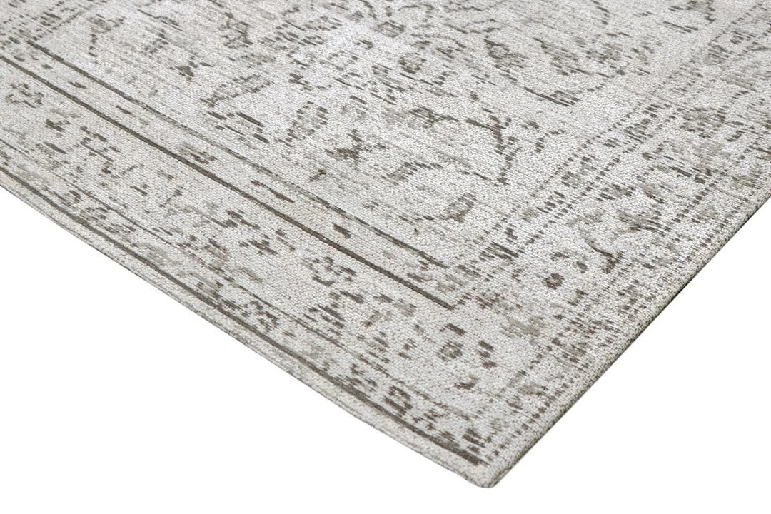 Miss Amara Sonia Beige And Grey Floral Pattern Runner Rug