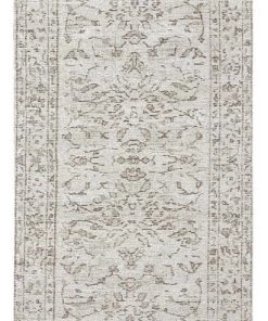 Miss Amara Sonia Beige And Grey Floral Pattern Runner Rug